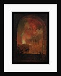 Fire at the Opera of the Palais-Royal, View from the Louvre, 1781 by Hubert Robert