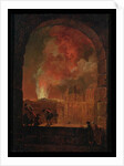 Fire at the Opera of the Palais-Royal, View from the Louvre, 1781 by Hubert Robert