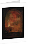 Fire at the Opera of the Palais-Royal, View from the Louvre, 1781 by Hubert Robert