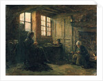 Women Fraying Linen, Honfleur, 1877 by Adolphe-Felix Cals