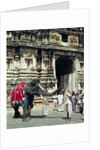 A man being blessed by an elephant at Varadarajaswamy Temple by Anonymous