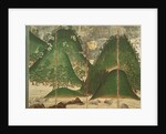 Spring Landscape with Sun, part of a six panel folding screen by School Japanese