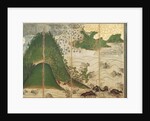 Spring Landscape with Sun, part of a six panel folding screen by School Japanese