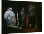 Interior of an Abbey in Ruins, 1848 by Hippolyte Victor Valentin Sebron