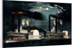 Midnight Race on the Mississippi, published by Currier and Ives by American School