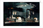 Midnight Race on the Mississippi, published by Currier and Ives by American School
