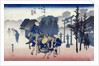 Morning Mist at Mishima by Ando or Utagawa Hiroshige
