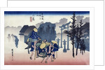 Morning Mist at Mishima by Ando or Utagawa Hiroshige