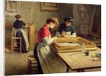 Interior of a Frame Gilding Workshop by Louis Emile Adan