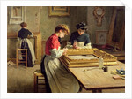 Interior of a Frame Gilding Workshop by Louis Emile Adan