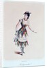 Costume design for a female harlequin by French School