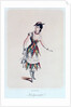 Costume design for a female harlequin by French School