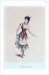 Costume design for a female harlequin by French School