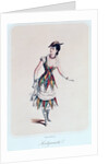 Costume design for a female harlequin by French School