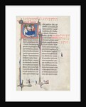 Ms.838 fol.55 Historiated initials 'U' and 'I' depicting the Nativity and the Infant Christ by French School