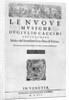 Titlepage of 'Nouve Musiche' by Giulio Caccini 1602 by Italian School