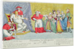Presentation of the Mares to the Holy Father, caricature of the introduction of Adelaide and Victoire de France to the Pope, 17th April 1791 by French School