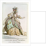 Mademoiselle Dumesnil in the role of Athalie in 'Athalie' by Jean Racine from 'Costumes et Annales des Grands Theatres de Paris' by French School