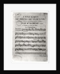 Score sheet for 'Concerts de Pieces de Clavecin' by Jean-Philippe Rameau 1741 by L. Hue