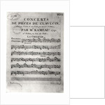 Score sheet for 'Concerts de Pieces de Clavecin' by Jean-Philippe Rameau 1741 by L. Hue