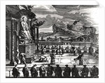 A Buddhist Ceremony from, 'Indiae Orientalis'. by Theodor de Bry