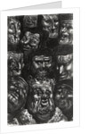 Eleven grotesque faces from 'Les Contes Drolatiques' by Honore de Balzac engraved by Predhomme by Gustave Dore