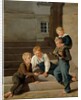 Young Boys Playing Dice in Front of Christiansborg Castle, Copenhagen, 1834 by Carl-Christian-Constantin Hansen