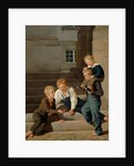 Young Boys Playing Dice in Front of Christiansborg Castle, Copenhagen, 1834 by Carl-Christian-Constantin Hansen
