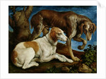 Two Hunting Dogs Tied to a Tree Stump, c.1548-50 by Jacopo Bassano