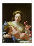 The Virgin and Child with a Rose by Simon Vouet