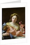 The Virgin and Child with a Rose by Simon Vouet