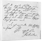 Page of text with his signature by Friedrich Schiller