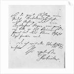 Page of text with his signature by Friedrich Schiller