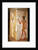 Pillar depicting Osiris and a priest wearing a panther skin by Egyptian 19th Dynasty