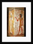 Pillar depicting Osiris and a priest wearing a panther skin by Egyptian 19th Dynasty