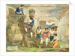 Grape-pickers carrying grapes to the press by Achille Pinelli