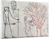 Isis metamorphosed into a sycamore tree suckling Tuthmosis III by Egyptian 18th Dynasty