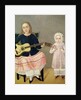 Young Girl with a Guitar and Child with a Bouquet by Mexican School