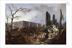 Tree Felling in the Garden of Versailles around the Baths of Apollo, 1775-77 by Hubert Robert
