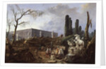 Tree Felling in the Garden of Versailles around the Baths of Apollo, 1775-77 by Hubert Robert