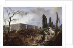 Tree Felling in the Garden of Versailles around the Baths of Apollo, 1775-77 by Hubert Robert