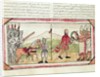 Fol.208v Meeting of Hernando Cortes and Montezuma, miniature from the 'History of the Indians' by Diego Duran, 1579 by Diego Duran