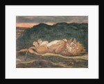 Lion Resting on his Back by Antoine Louis Barye