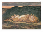 Lion Resting on his Back by Antoine Louis Barye