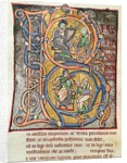 Ms 3 fol.255 Historiated initial 'B' depicting King David by French School