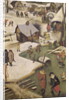 The Census at Bethlehem, detail of children playing on the frozen river by Pieter the Elder Bruegel