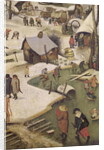 The Census at Bethlehem, detail of children playing on the frozen river by Pieter the Elder Bruegel