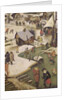 The Census at Bethlehem, detail of children playing on the frozen river by Pieter the Elder Bruegel