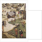 The Census at Bethlehem, detail of children playing on the frozen river by Pieter the Elder Bruegel