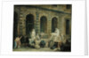 A Man Drawing Antiques in Front of the Petite Galerie of the Louvre, 1781 by Hubert Robert